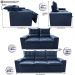 Conjunto de Sofá 3 e 2 Lugares Retrátil e Reclinável 2,00x1,50m Cama inBox Smal Suede Azul