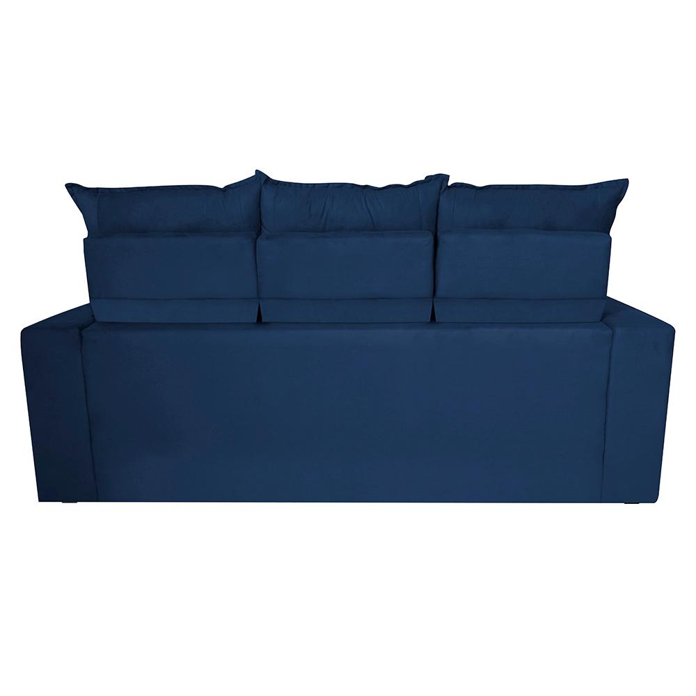 Conjunto de Sofá 3 e 2 Lugares Retrátil e Reclinável 2,00x1,50m Cama inBox Smal Suede Azul