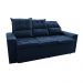 Conjunto de Sofá 3 e 2 Lugares Retrátil e Reclinável 2,00x1,50m Cama inBox Smal Suede Azul