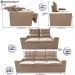 Conjunto de Sofá 3 e 2 Lugares Retrátil e Reclinável 2,00x1,50m Cama inBox Smal Suede Bege