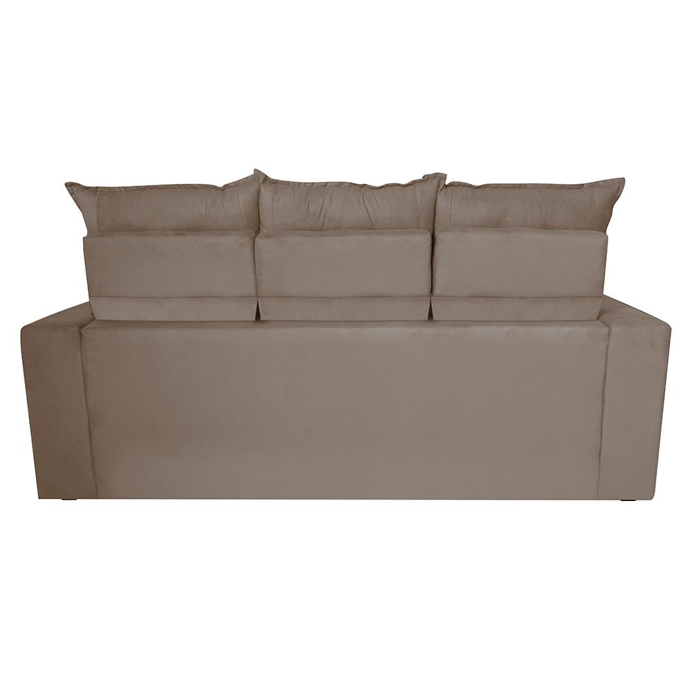Conjunto de Sofá 3 e 2 Lugares Retrátil e Reclinável 2,00x1,50m Cama inBox Smal Suede Bege