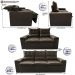Conjunto de Sofá 3 e 2 Lugares Retrátil e Reclinável 2,00x1,50m Cama inBox Smal Suede Café