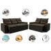 Conjunto de Sofá 3 e 2 Lugares Retrátil e Reclinável 2,00x1,50m Cama inBox Smal Suede Café