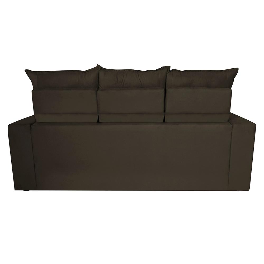 Conjunto de Sofá 3 e 2 Lugares Retrátil e Reclinável 2,00x1,50m Cama inBox Smal Suede Café