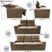 Conjunto de Sofá 3 e 2 Lugares Retrátil e Reclinável 2,00x1,50m Cama inBox Smal Suede Castor