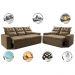 Conjunto de Sofá 3 e 2 Lugares Retrátil e Reclinável 2,00x1,50m Cama inBox Smal Suede Castor