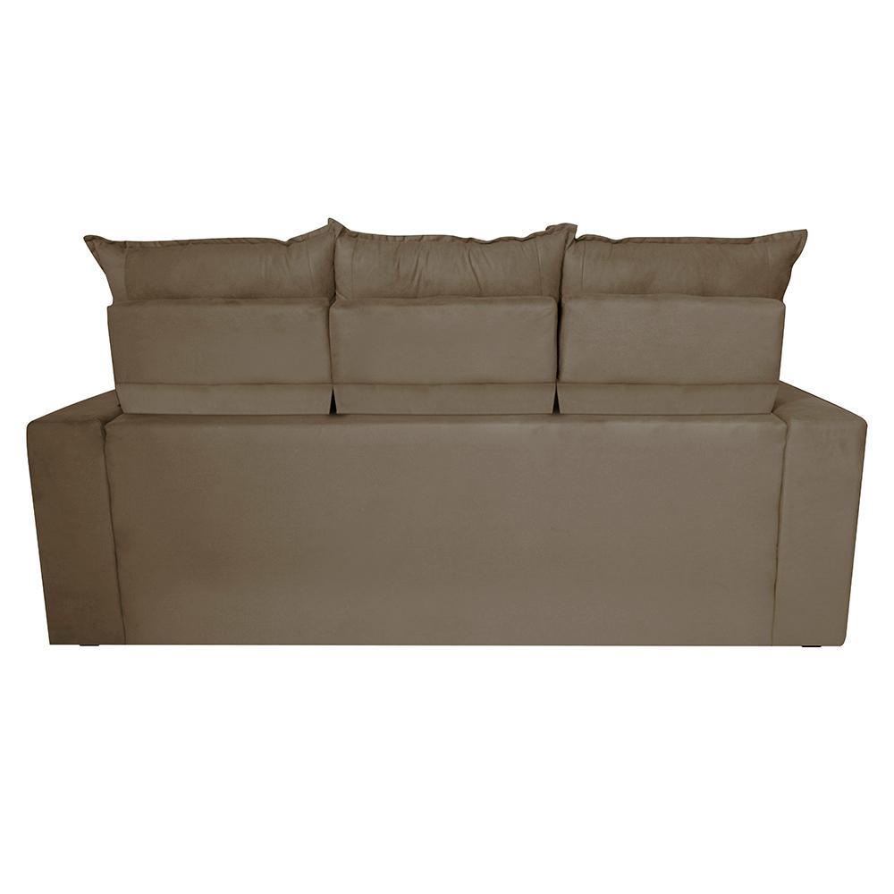 Conjunto de Sofá 3 e 2 Lugares Retrátil e Reclinável 2,00x1,50m Cama inBox Smal Suede Castor