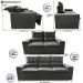 Conjunto de Sofá 3 e 2 Lugares Retrátil e Reclinável 2,00x1,50m Cama inBox Smal Suede Cinza