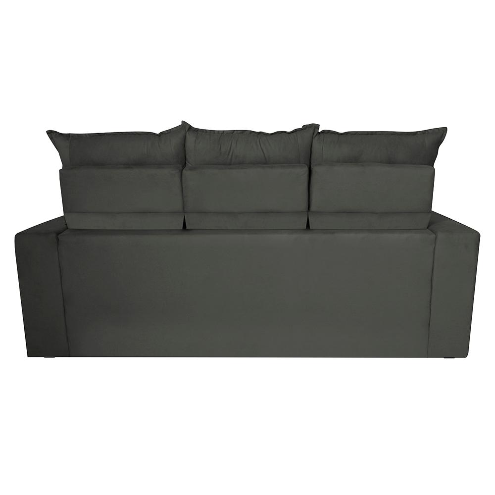 Conjunto de Sofá 3 e 2 Lugares Retrátil e Reclinável 2,00x1,50m Cama inBox Smal Suede Cinza