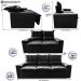 Conjunto de Sofá 3 e 2 Lugares Retrátil e Reclinável 2,00x1,50m Cama inBox Smal Suede Preto