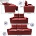 Conjunto de Sofá 3 e 2 Lugares Retrátil e Reclinável 2,00x1,50m Cama inBox Smal Suede Vermelho