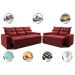 Conjunto de Sofá 3 e 2 Lugares Retrátil e Reclinável 2,00x1,50m Cama inBox Smal Suede Vermelho