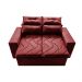 Conjunto de Sofá 3 e 2 Lugares Retrátil e Reclinável 2,00x1,50m Cama inBox Smal Suede Vermelho
