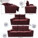Conjunto de Sofá 3 e 2 Lugares Retrátil e Reclinável 2,00x1,50m Cama inBox Smal Suede Vinho