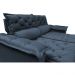 Conjunto de Sofá 3 e 2 Lugares Retrátil e Reclinável Cama inBox Compact 2,00x1,50m Velusoft Azul
