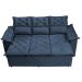 Conjunto de Sofá 3 e 2 Lugares Retrátil e Reclinável Cama inBox Compact 2,00x1,50m Velusoft Azul