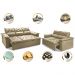 Conjunto de Sofá 3 e 2 Lugares Retrátil e Reclinável Cama inBox Compact 2,00x1,50m Velusoft Bege