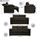 Conjunto de Sofá 3 e 2 Lugares Retrátil e Reclinável Cama inBox Compact 2,00x1,50m Velusoft Café