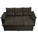 Conjunto de Sofá 3 e 2 Lugares Retrátil e Reclinável Cama inBox Compact 2,00x1,50m Velusoft Café