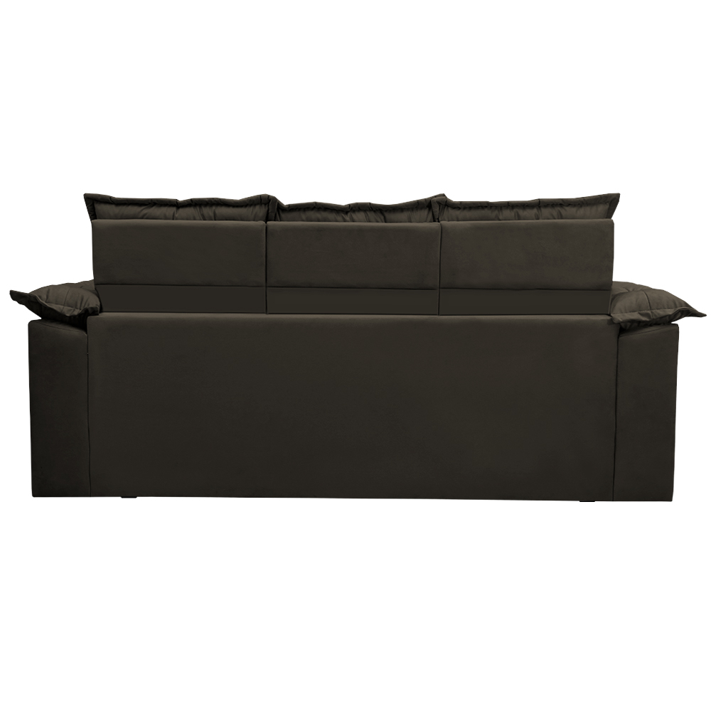 Conjunto de Sofá 3 e 2 Lugares Retrátil e Reclinável Cama inBox Compact 2,00x1,50m Velusoft Café
