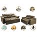 Conjunto de Sofá 3 e 2 Lugares Retrátil e Reclinável Cama inBox Compact 2,00x1,50m Velusoft Castor