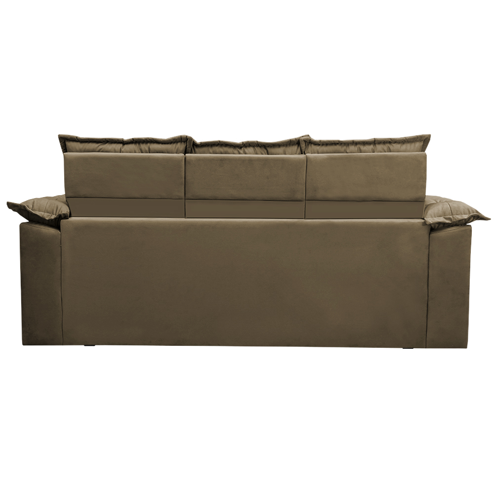Conjunto de Sofá 3 e 2 Lugares Retrátil e Reclinável Cama inBox Compact 2,00x1,50m Velusoft Castor