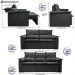 Conjunto de Sofá 3 e 2 Lugares Retrátil e Reclinável Cama inBox Compact 2,00x1,50m Velusoft Cinza