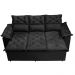Conjunto de Sofá 3 e 2 Lugares Retrátil e Reclinável Cama inBox Compact 2,00x1,50m Velusoft Preto