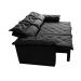 Conjunto de Sofá 3 e 2 Lugares Retrátil e Reclinável Cama inBox Compact 2,00x1,50m Velusoft Preto