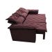 Conjunto de Sofá 3 e 2 Lugares Retrátil e Reclinável Cama inBox Compact 2,00x1,50m Velusoft Vinho