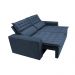 Conjunto de Sofá 3 e 2 Lugares Retrátil e Reclinável Cama inBox Slim 2,00x1,50m Velusoft Azul