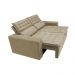 Conjunto de Sofá 3 e 2 Lugares Retrátil e Reclinável Cama inBox Slim 2,00x1,50m Velusoft Bege