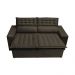 Conjunto de Sofá 3 e 2 Lugares Retrátil e Reclinável Cama inBox Slim 2,00x1,50m Velusoft Café