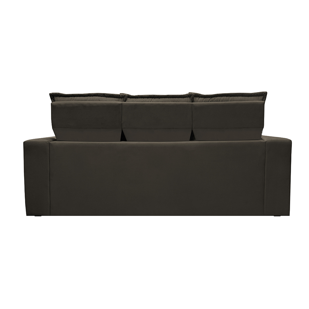 Conjunto de Sofá 3 e 2 Lugares Retrátil e Reclinável Cama inBox Slim 2,00x1,50m Velusoft Café