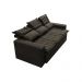 Conjunto de Sofá 3 e 2 Lugares Retrátil e Reclinável Cama inBox Slim 2,00x1,50m Velusoft Café