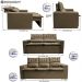 Conjunto de Sofá 3 e 2 Lugares Retrátil e Reclinável Cama inBox Slim 2,00x1,50m Velusoft Castor