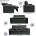 Conjunto de Sofá 3 e 2 Lugares Retrátil e Reclinável Cama inBox Slim 2,00x1,50m Velusoft Cinza