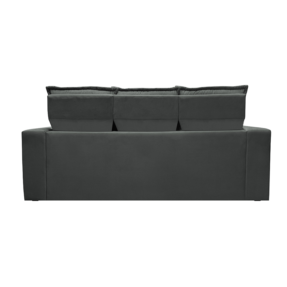 Conjunto de Sofá 3 e 2 Lugares Retrátil e Reclinável Cama inBox Slim 2,00x1,50m Velusoft Cinza