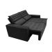 Conjunto de Sofá 3 e 2 Lugares Retrátil e Reclinável Cama inBox Slim 2,00x1,50m Velusoft Preto