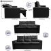Conjunto de Sofá 3 e 2 Lugares Retrátil e Reclinável Cama inBox Slim 2,00x1,50m Velusoft Preto