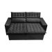 Conjunto de Sofá 3 e 2 Lugares Retrátil e Reclinável Cama inBox Slim 2,00x1,50m Velusoft Preto
