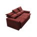Conjunto de Sofá 3 e 2 Lugares Retrátil e Reclinável Cama inBox Slim 2,00x1,50m Velusoft Vermelho
