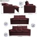Conjunto de Sofá 3 e 2 Lugares Retrátil e Reclinável Cama inBox Slim 2,00x1,50m Velusoft Vinho