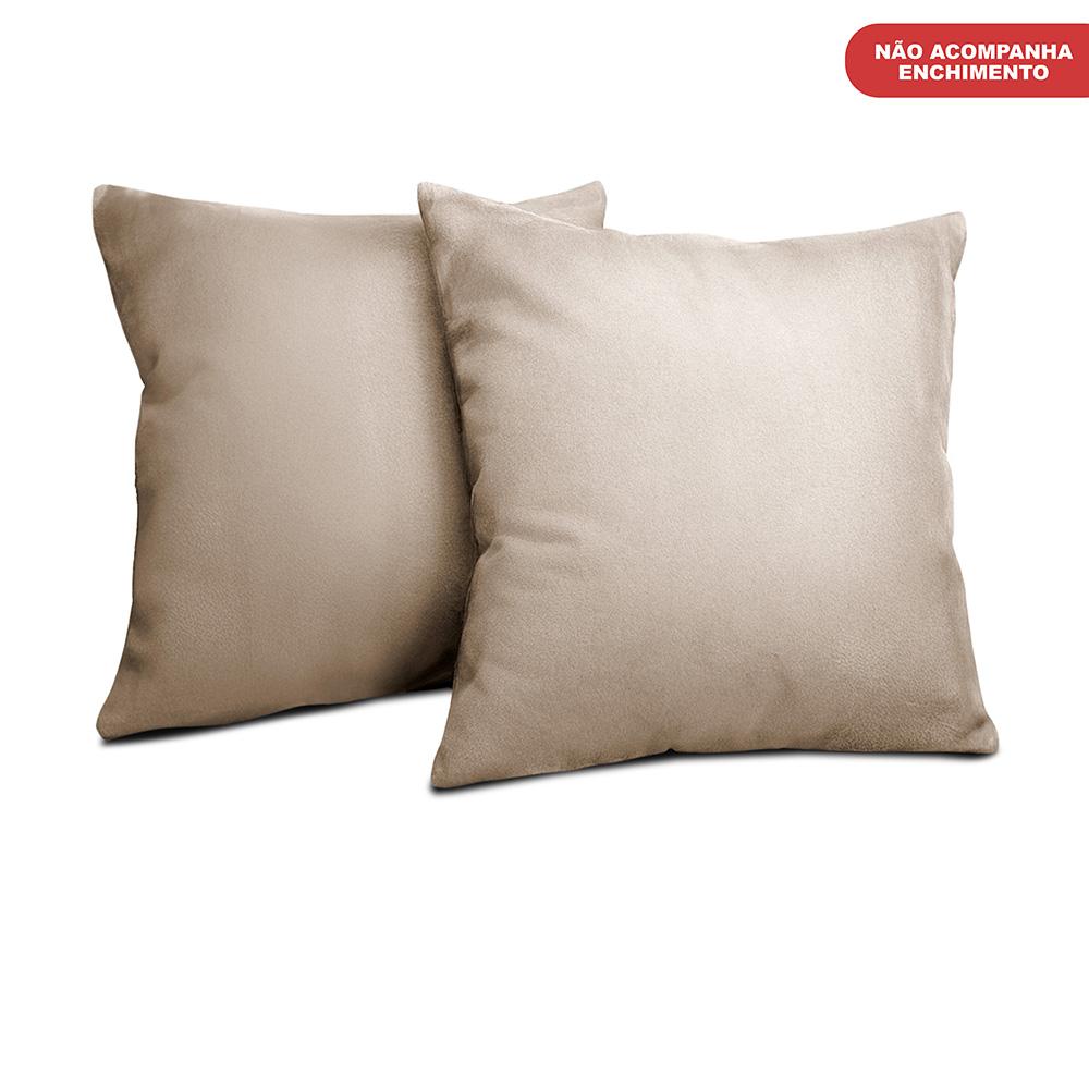 Kit 2 Capas de Almofadas Velusoft Bege 45x45cm Cama inBox