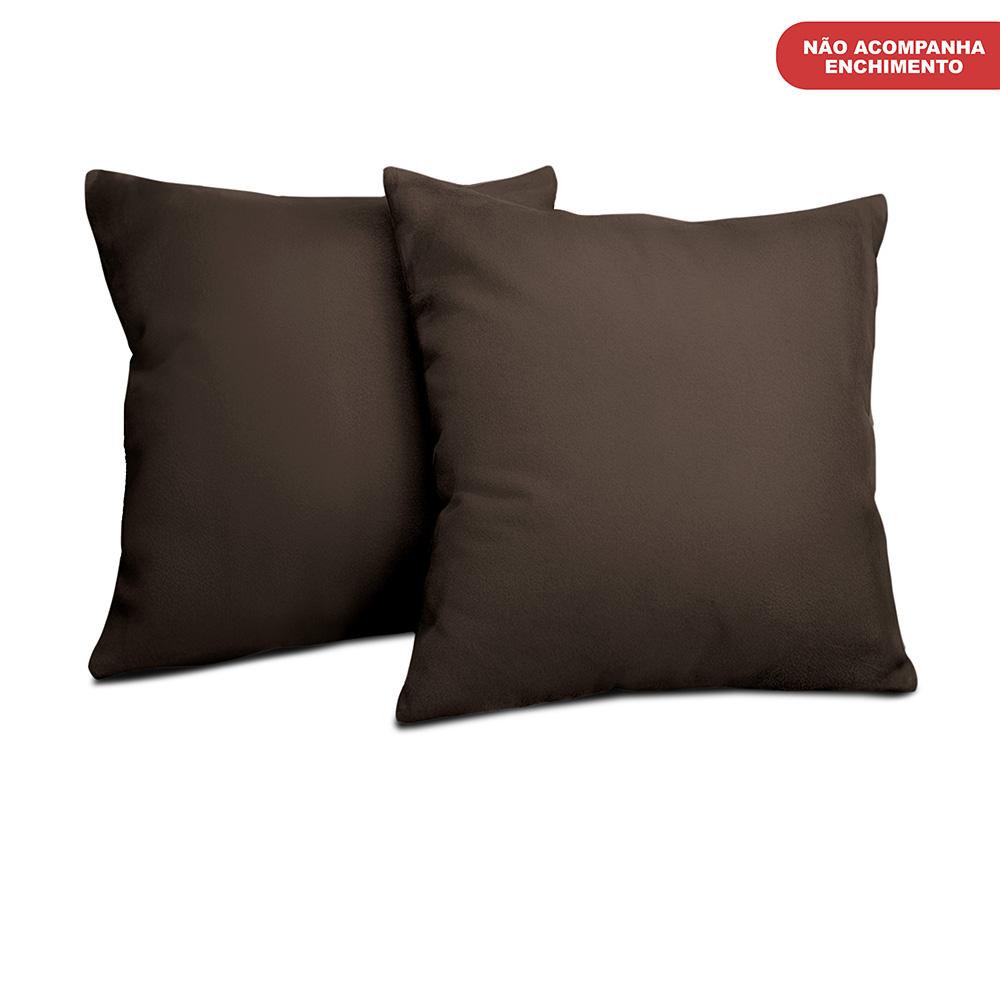 Kit 2 Capas de Almofadas Velusoft Café 45x45cm Cama inBox