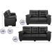 Conjunto Sofá Luxemburgo 3 E 2 Lugares 1,52m e 2,02m Courino Preto