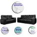 Conjunto Sofá Luxemburgo 3 E 2 Lugares 1,52m e 2,02m Courino Preto