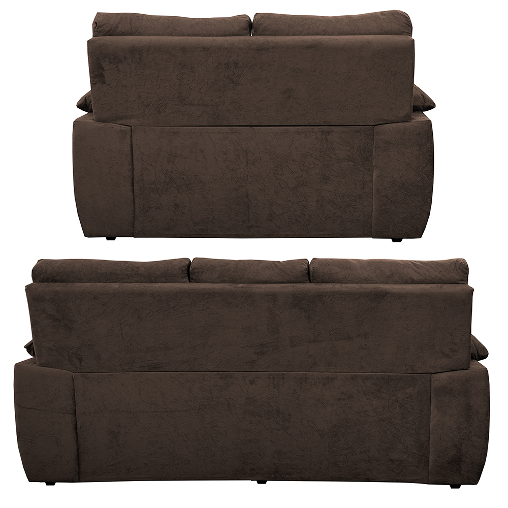 Conjunto Sofá Luxemburgo 3 E 2 Lugares 1,52m e 2,02m Suede Café