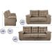 Conjunto Sofá Luxemburgo 3 E 2 Lugares 1,52m e 2,02m Suede Castor