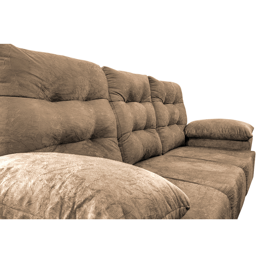Conjunto Sofá Luxemburgo 3 E 2 Lugares 1,52m e 2,02m Suede Castor
